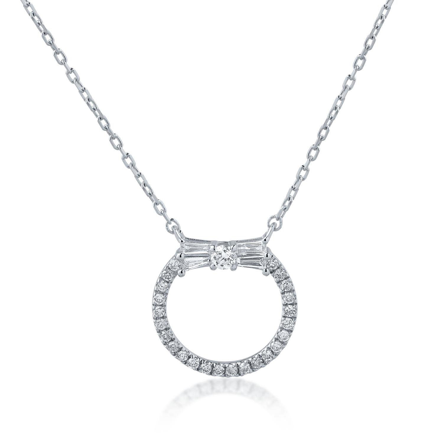 18K white gold pendant necklace with 0.16ct diamonds